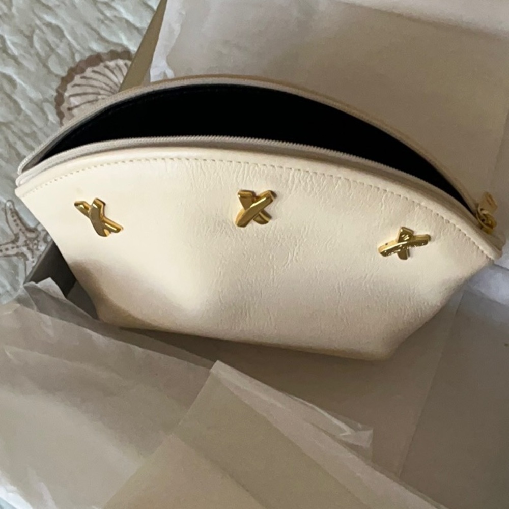 Paloma Picasso NWOT Gold and Cream clutch with original Gift Box